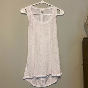 White heather cross keyhole back athletic tank top
